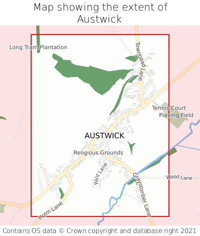 Map showing extent of Austwick as bounding box