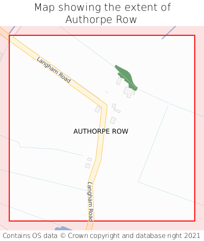 Map showing extent of Authorpe Row as bounding box