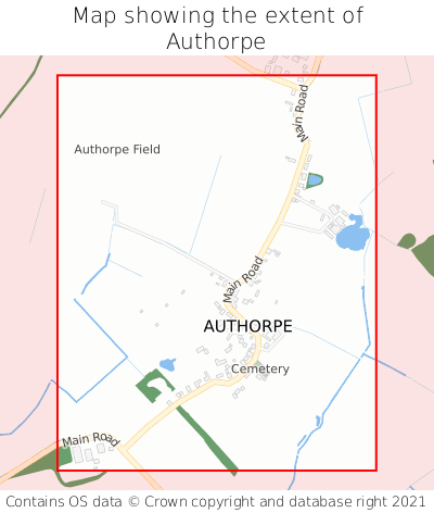 Map showing extent of Authorpe as bounding box