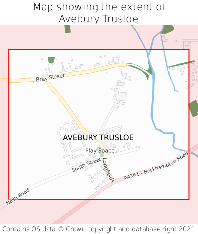 Map showing extent of Avebury Trusloe as bounding box