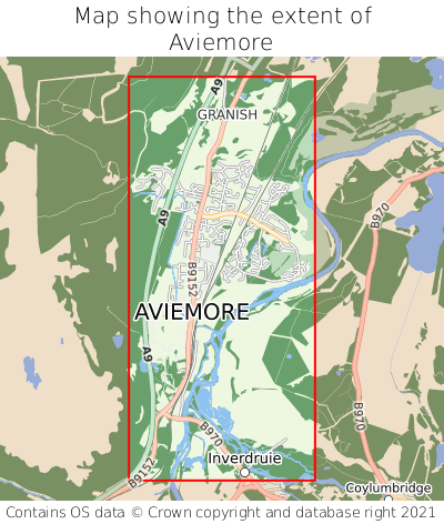 Map showing extent of Aviemore as bounding box