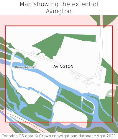 Map showing extent of Avington as bounding box