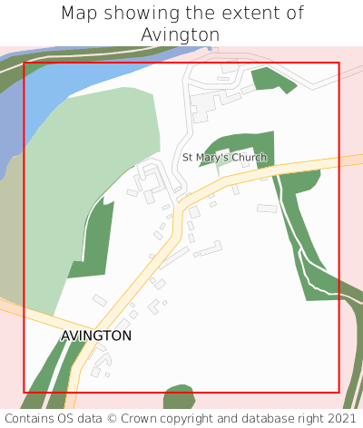 Map showing extent of Avington as bounding box