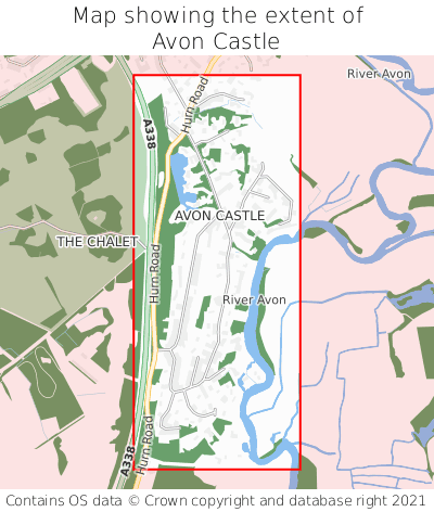 Map showing extent of Avon Castle as bounding box