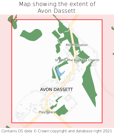 Map showing extent of Avon Dassett as bounding box