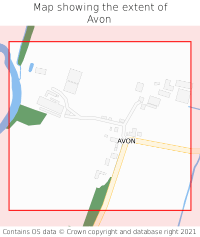 Map showing extent of Avon as bounding box