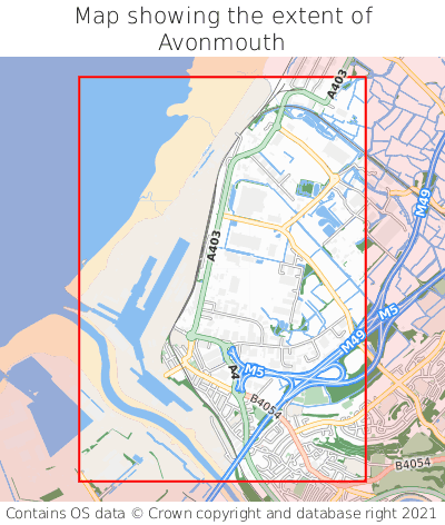 Map showing extent of Avonmouth as bounding box
