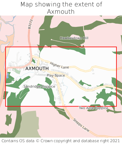 Map showing extent of Axmouth as bounding box