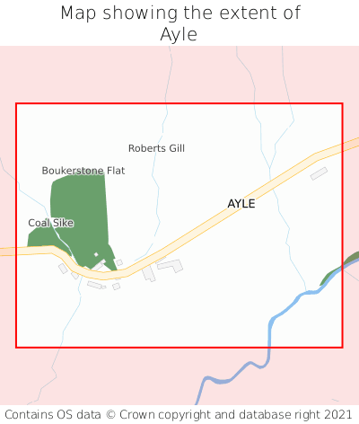 Map showing extent of Ayle as bounding box