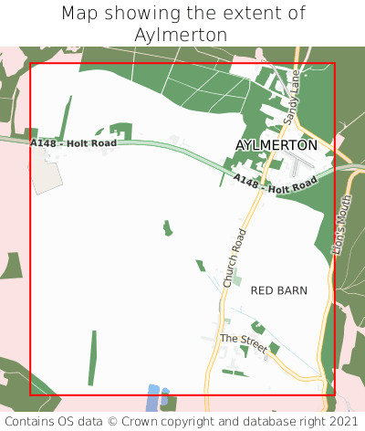 Map showing extent of Aylmerton as bounding box