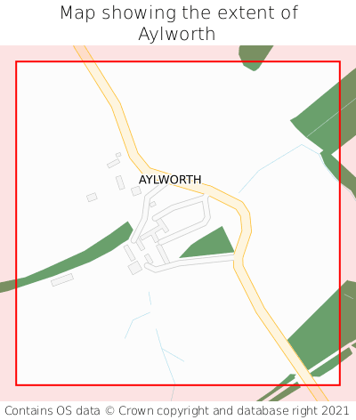 Map showing extent of Aylworth as bounding box