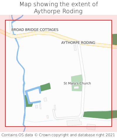 Map showing extent of Aythorpe Roding as bounding box