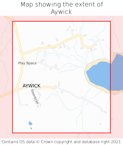Map showing extent of Aywick as bounding box