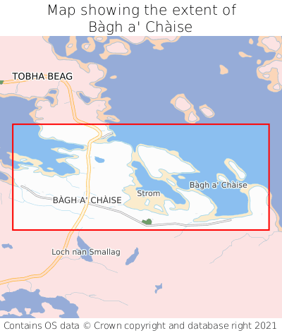Map showing extent of Bàgh a' Chàise as bounding box