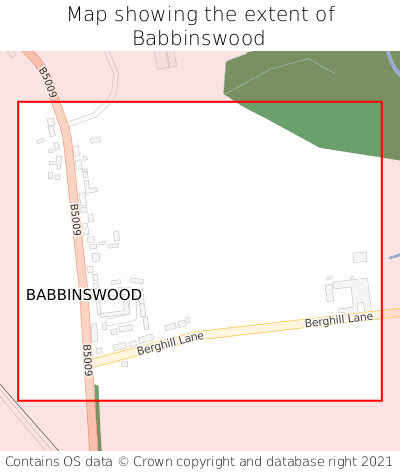 Map showing extent of Babbinswood as bounding box