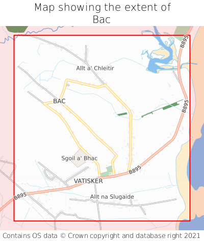 Map showing extent of Bac as bounding box