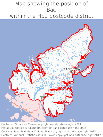 Map showing location of Bac within HS2