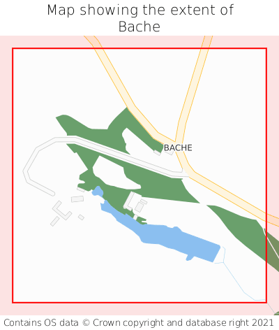 Map showing extent of Bache as bounding box