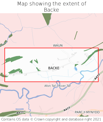 Map showing extent of Backe as bounding box