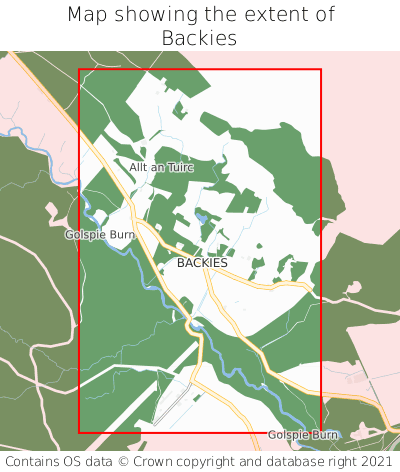 Map showing extent of Backies as bounding box