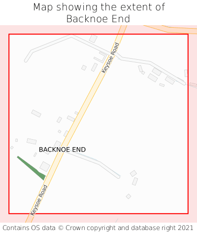Map showing extent of Backnoe End as bounding box