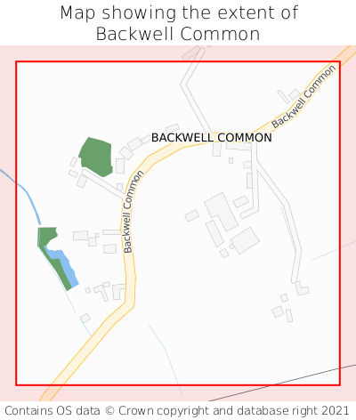 Map showing extent of Backwell Common as bounding box