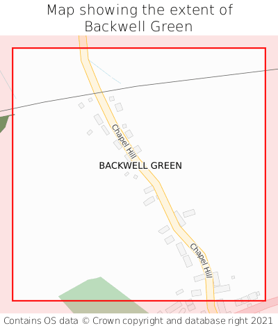 Map showing extent of Backwell Green as bounding box