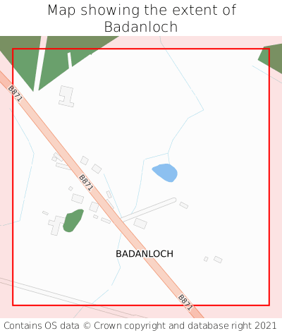 Map showing extent of Badanloch as bounding box