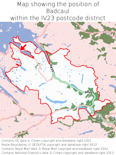 Map showing location of Badcaul within IV23