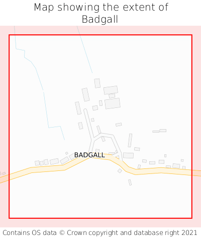 Map showing extent of Badgall as bounding box