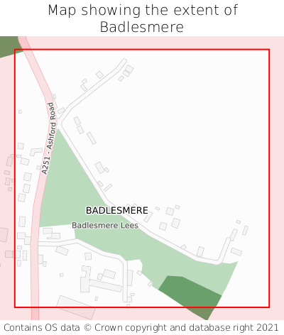 Map showing extent of Badlesmere as bounding box