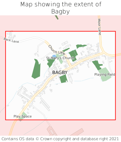 Map showing extent of Bagby as bounding box