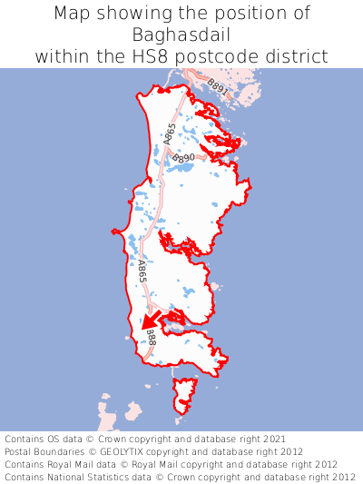 Map showing location of Baghasdail within HS8