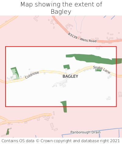 Map showing extent of Bagley as bounding box