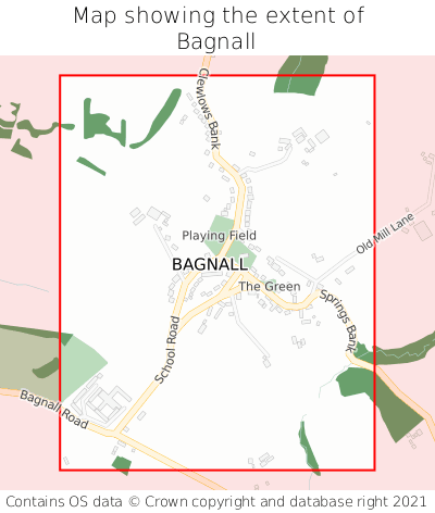 Map showing extent of Bagnall as bounding box