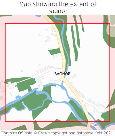 Map showing extent of Bagnor as bounding box