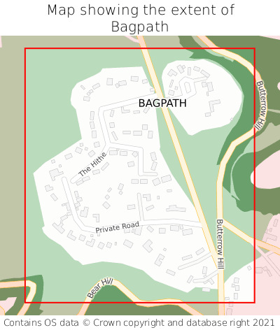 Map showing extent of Bagpath as bounding box