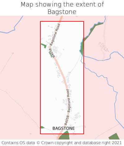 Map showing extent of Bagstone as bounding box