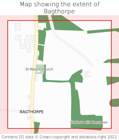 Map showing extent of Bagthorpe as bounding box