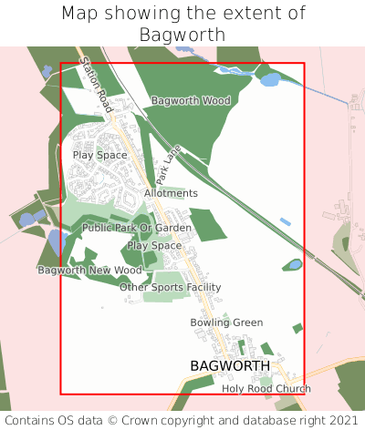 Map showing extent of Bagworth as bounding box
