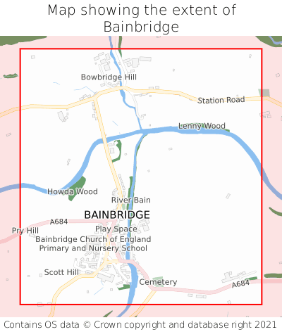 Map showing extent of Bainbridge as bounding box