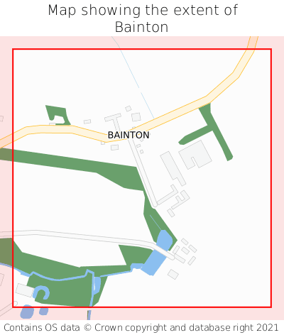 Map showing extent of Bainton as bounding box