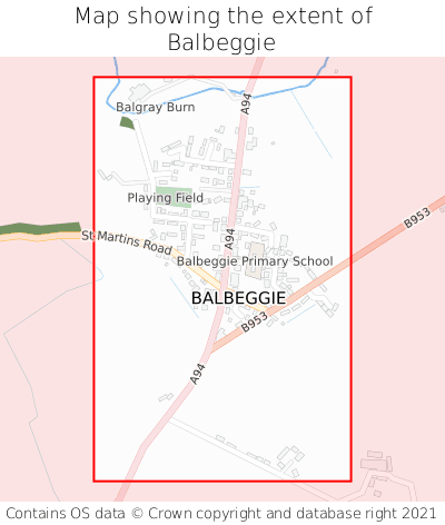 Map showing extent of Balbeggie as bounding box
