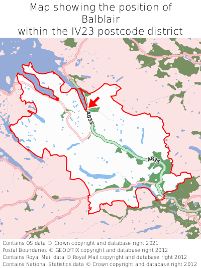 Map showing location of Balblair within IV23