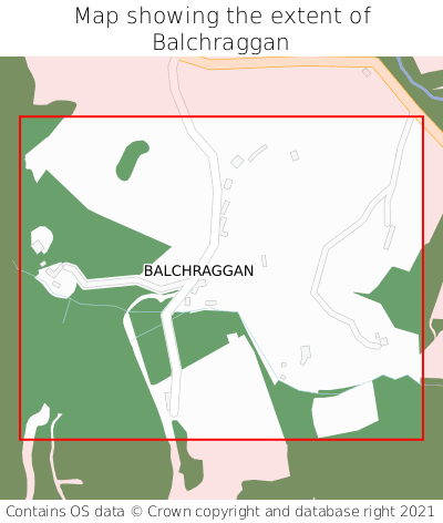 Map showing extent of Balchraggan as bounding box