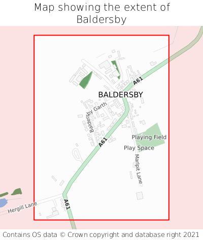 Map showing extent of Baldersby as bounding box