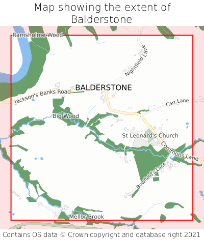 Map showing extent of Balderstone as bounding box