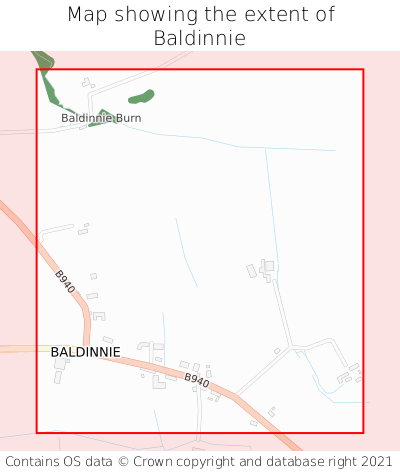 Map showing extent of Baldinnie as bounding box