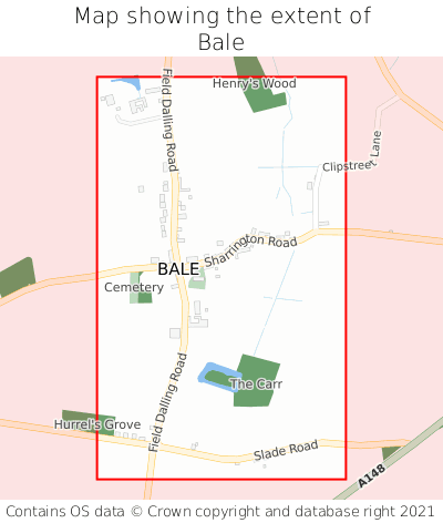 Map showing extent of Bale as bounding box