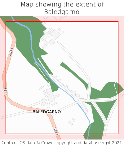 Map showing extent of Baledgarno as bounding box